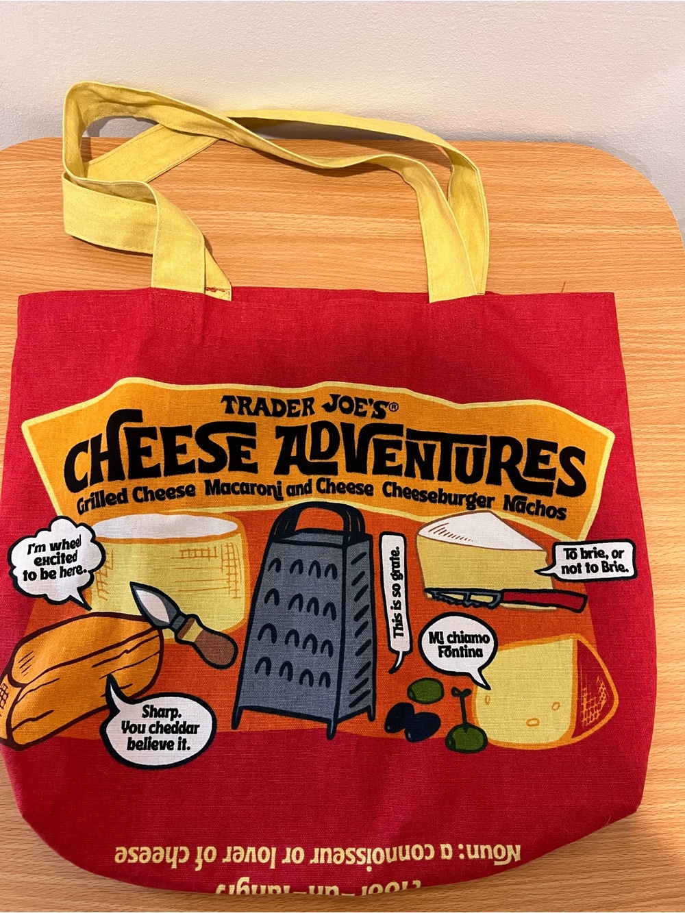 Trader Joe’s large canvas tote cheese adventures